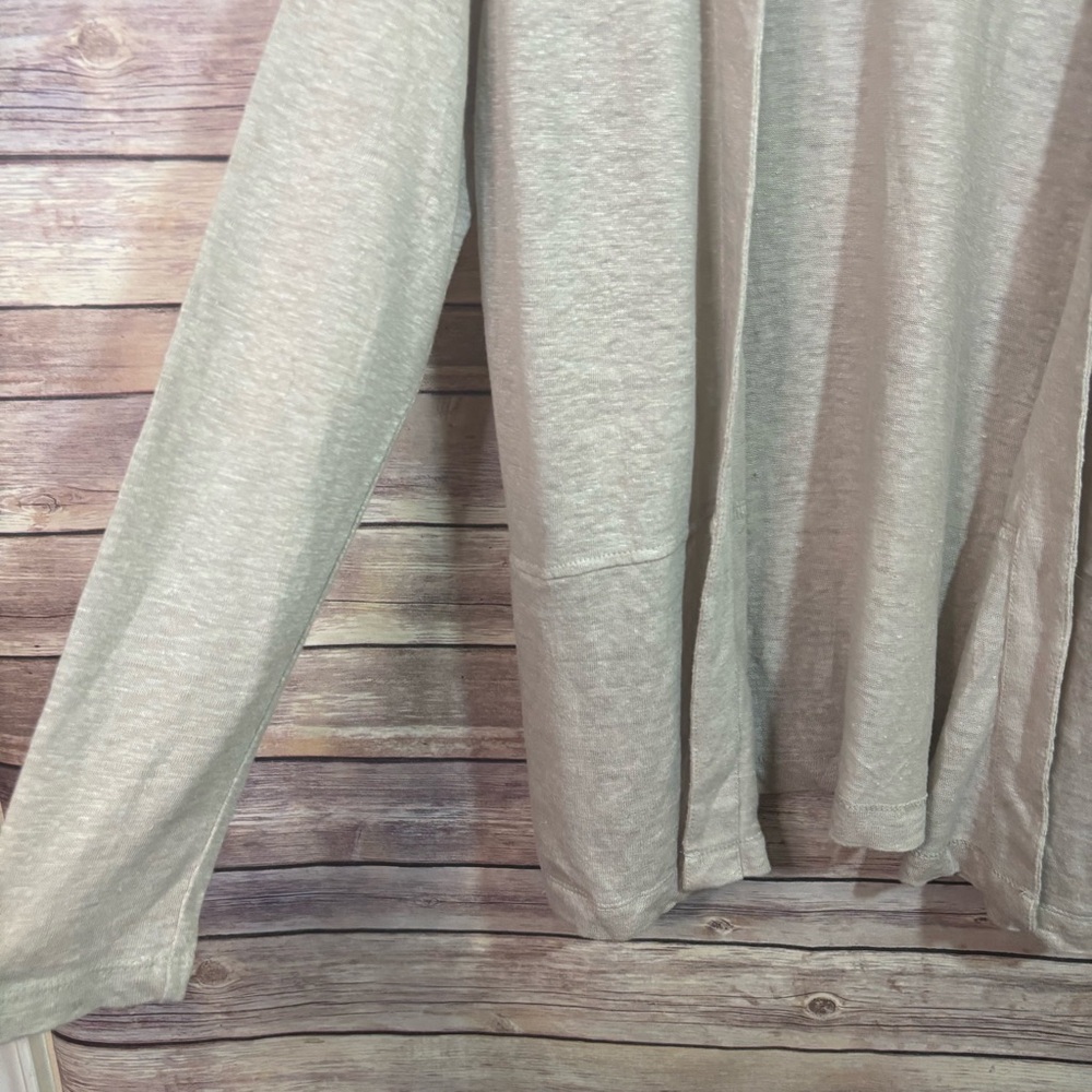 J Jill Love Linen Tan Cardigan Women’s Medium 100% Linen - Picture 3 of 6
